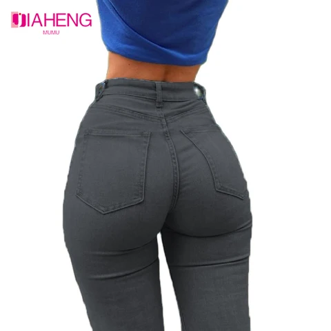 JIAHENG MUMU Women Oversize Stretchy Jeans High Waist Plus Size Denim Pants Female Big Butt Hips Pull Up Trousers Autumn XS-6XL