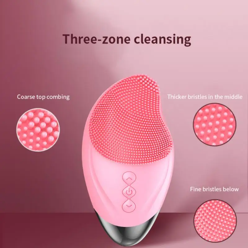 

The New Electric Silicone Cleansing Instrument Import Instrument Pore Cleansing Face Washing Ultrasonic Heating Vibration