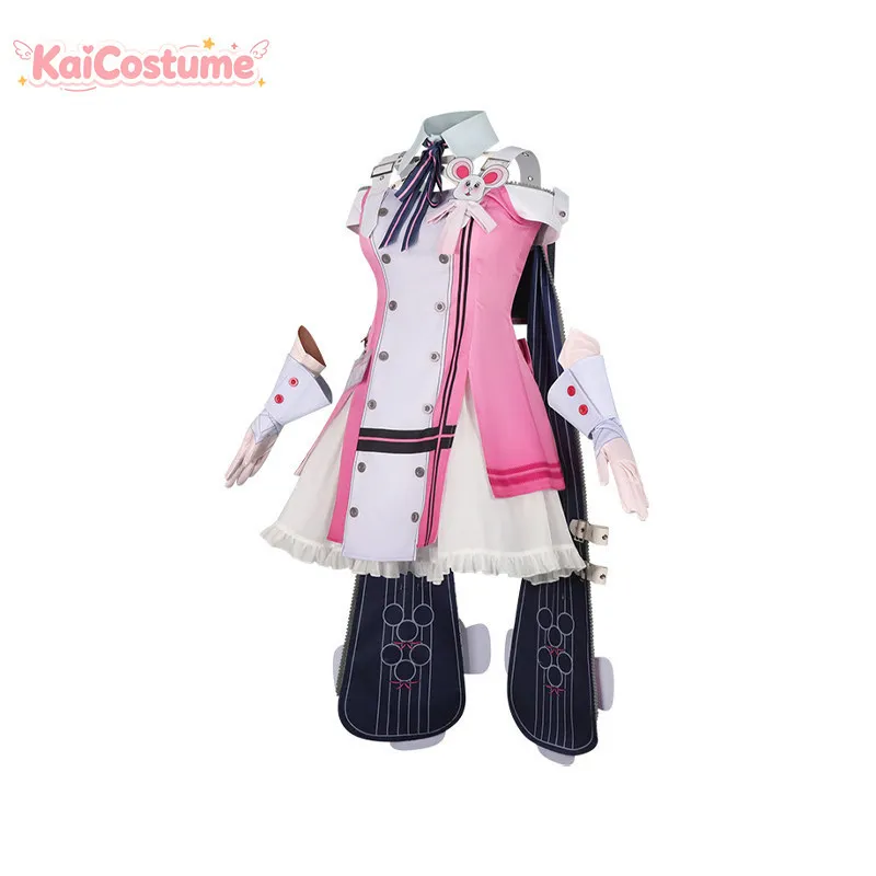 Фото Костюм для косплея банковского работника Xiaozhi Pink Claw из Neverness to Everness, полный комплект, женский, розовый, милый, в стиле аниме, для Хэллоуина №5
