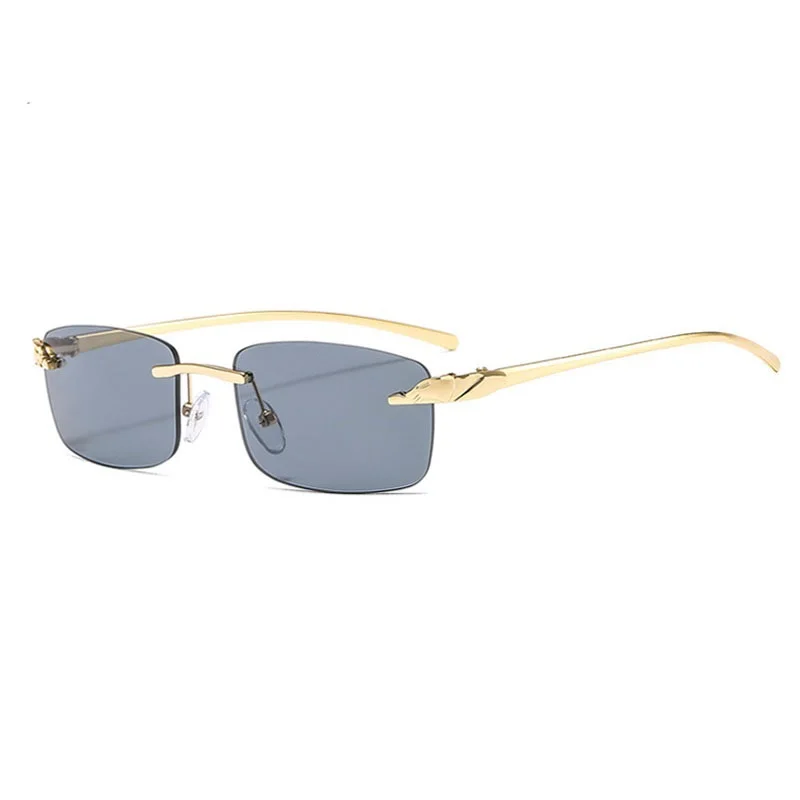 

2022 Fashion Rectangle Sunglasses Women Rimless Small Lens Sunglasses Classical Alloy Metal Sun Glasses Men UV400
