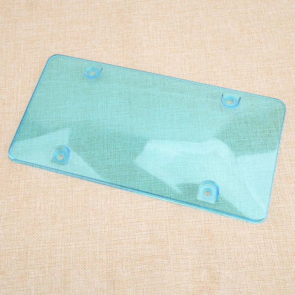 

12x6 Inches Car License Plate Tag Cover Shield Frame Protector USA Version Tinted Blue Plastic