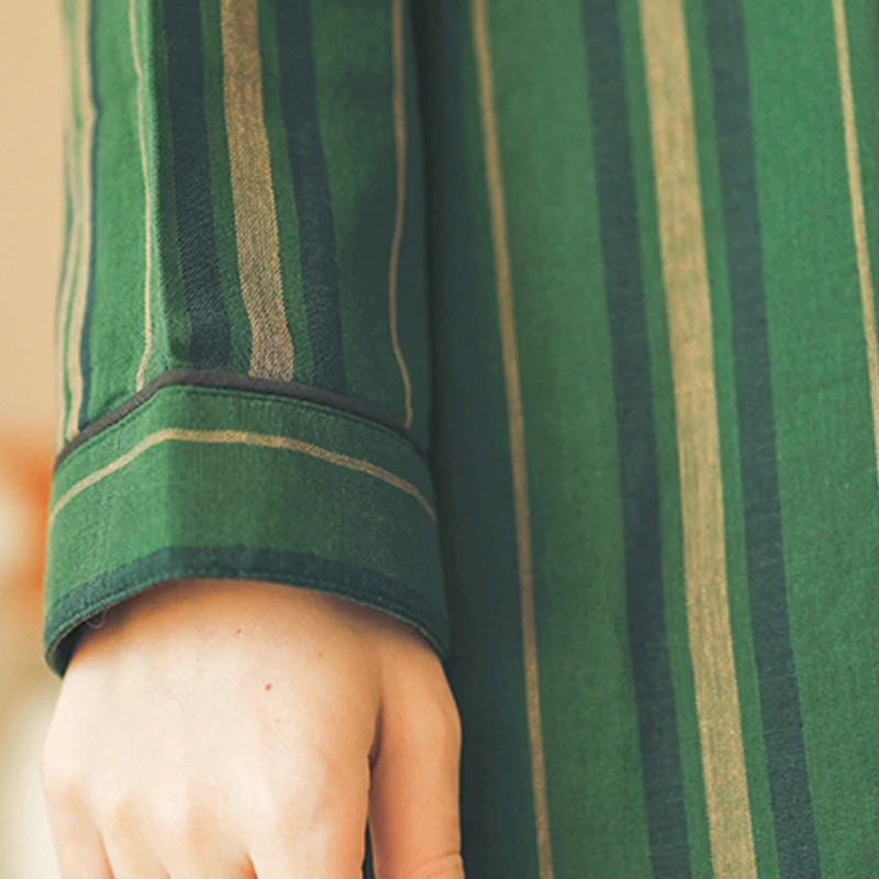 Хлопковая одежда для сна в полоску длинные женские ночные рубашки Женская