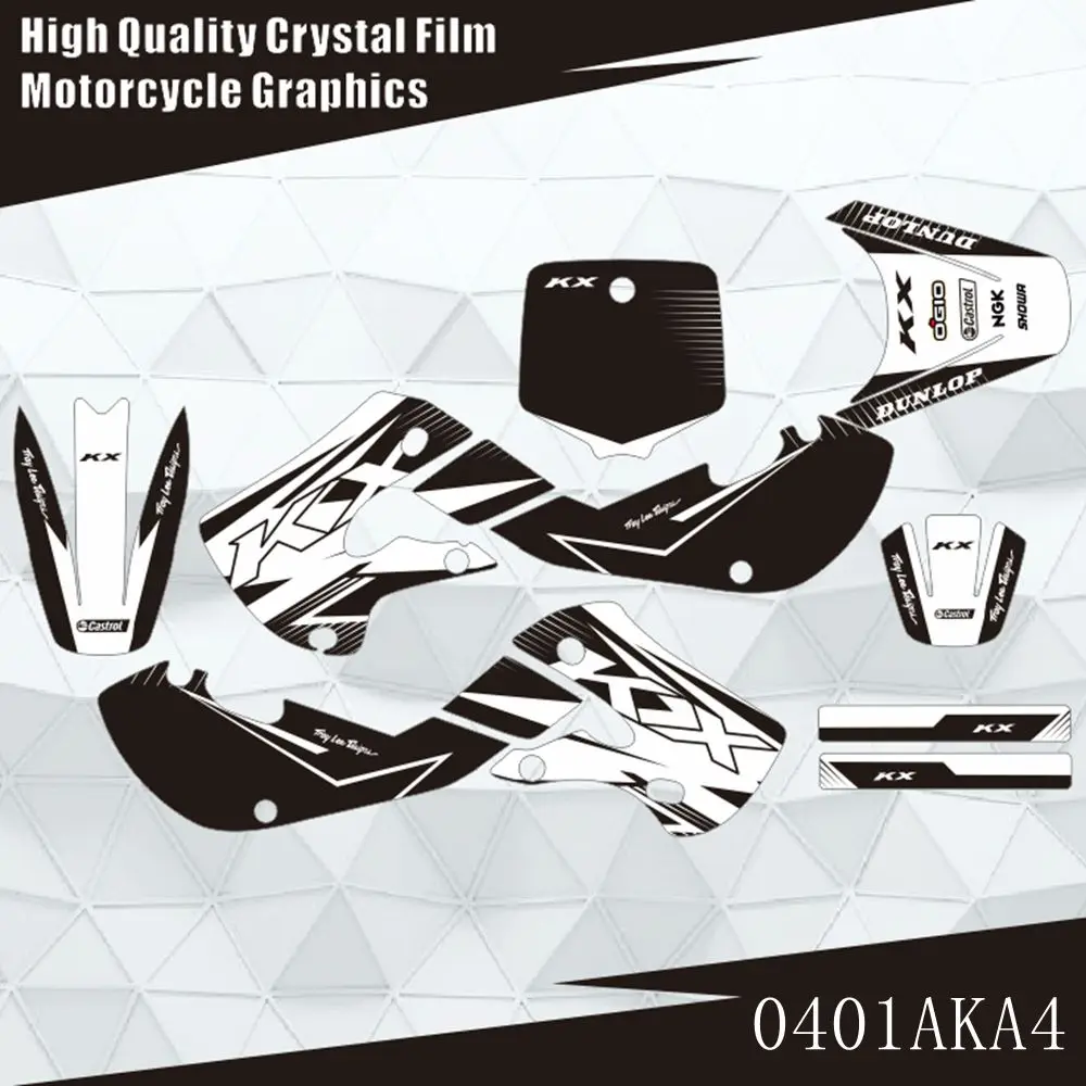 

For KAWASAKI KX65 KX 65 2000-2020 Full Graphics Decals Stickers Motorcycle Background Custom Number Name