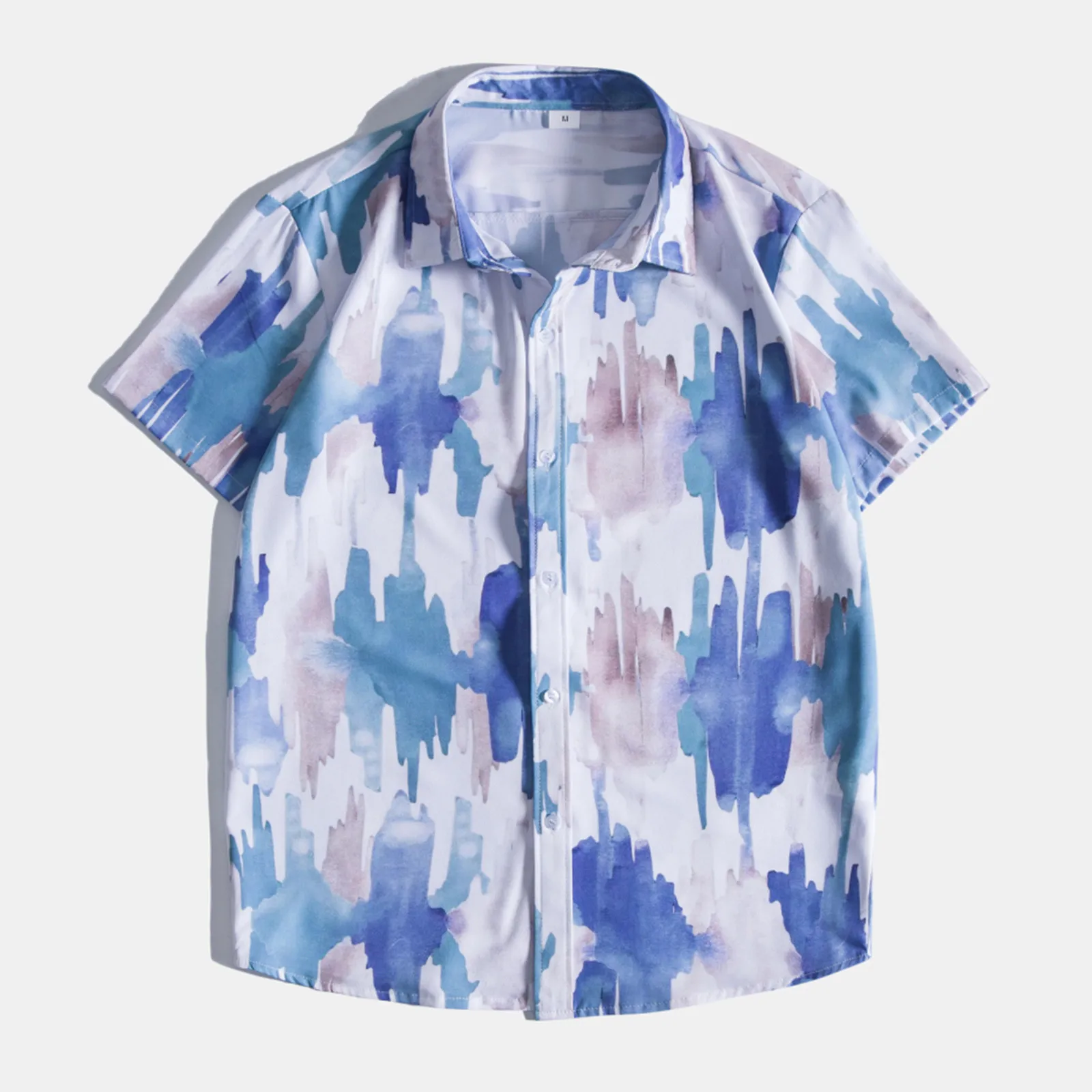 

Рубашка мужская с ложным воротником, Вельветовая с отложным воротником и длинным рукавом, с принтом, свободного покроя, с лацканами, на лето