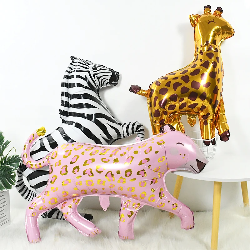 

Zebra Giraffe Tiger Leopard Walking Animal Foil Balloon Jungle Adventure Birthday Party Decorative Accessories Children's Gifts