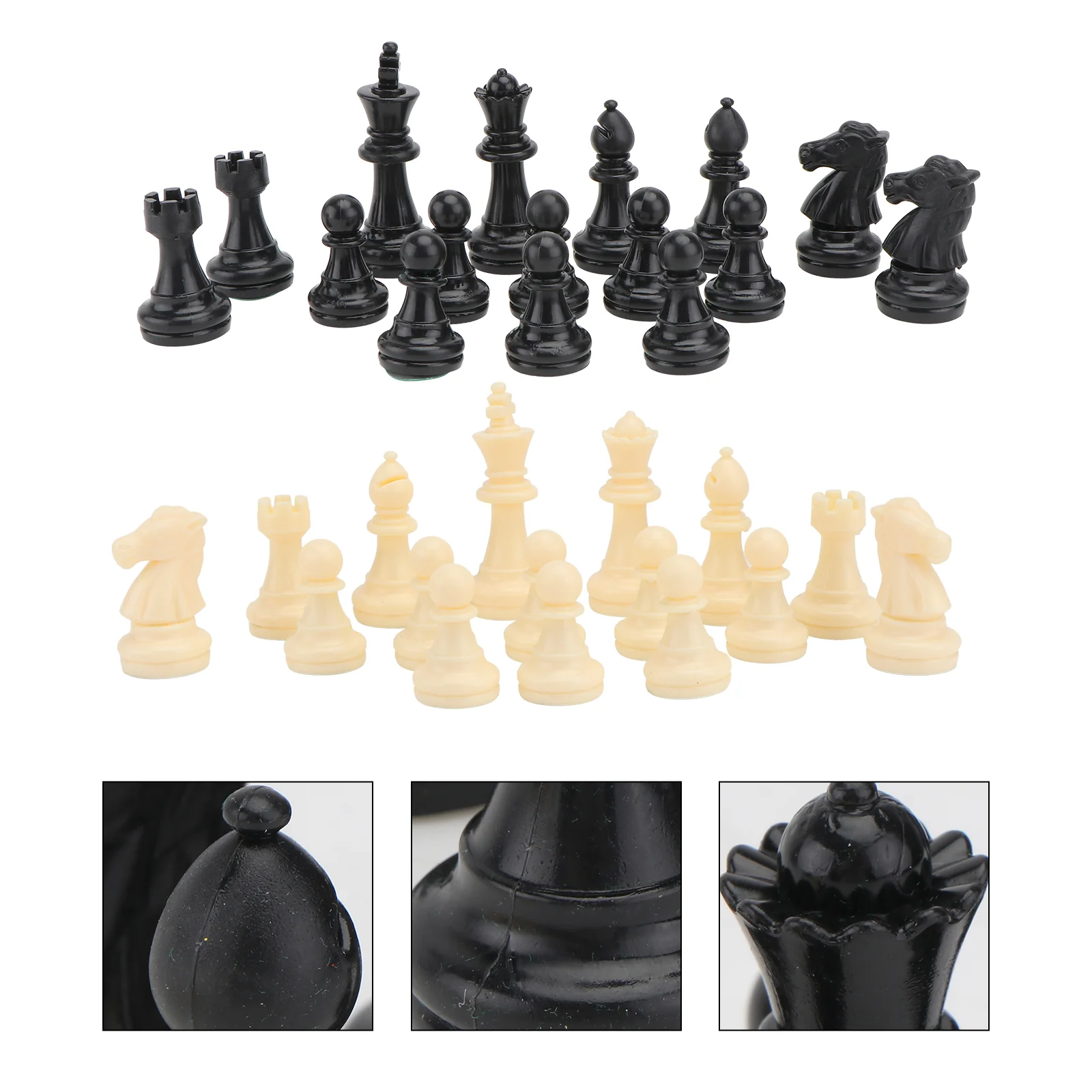 

32Pcs Plastic Magnetic Chess Pieces Wood Chess Pieces Wood Chess Piece Staunton Chess Pieces King Figures Pieces