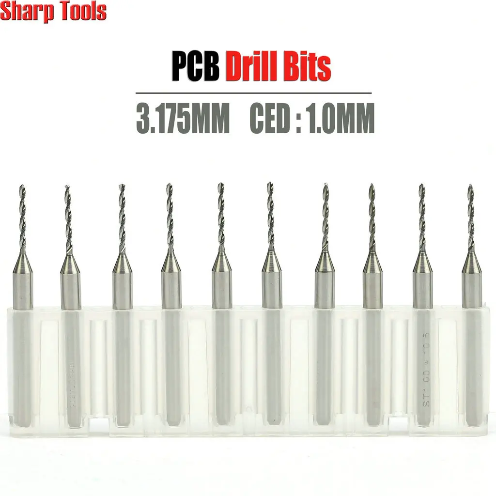 

Точность 3,175*1*10 мм Твист Вольфрамовая сталь твердый карбид резак микро фреза инструмент для печатной платы Dremel