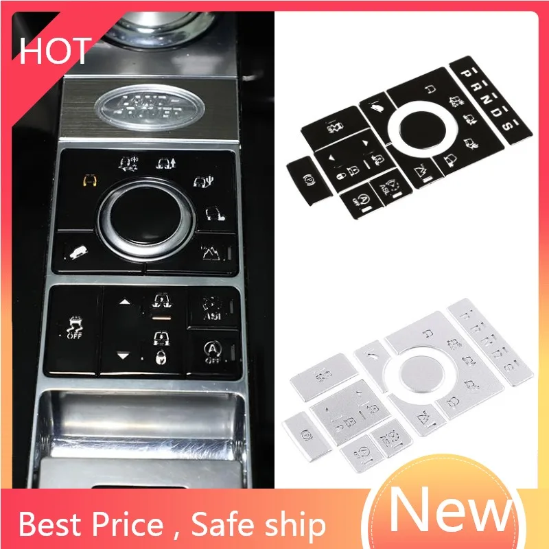 

Silver Black Alloy Center Shift Gear Instruct Mode Function Button Cover Decorate Sticker Car Interior For Land Rover Vogue15-16