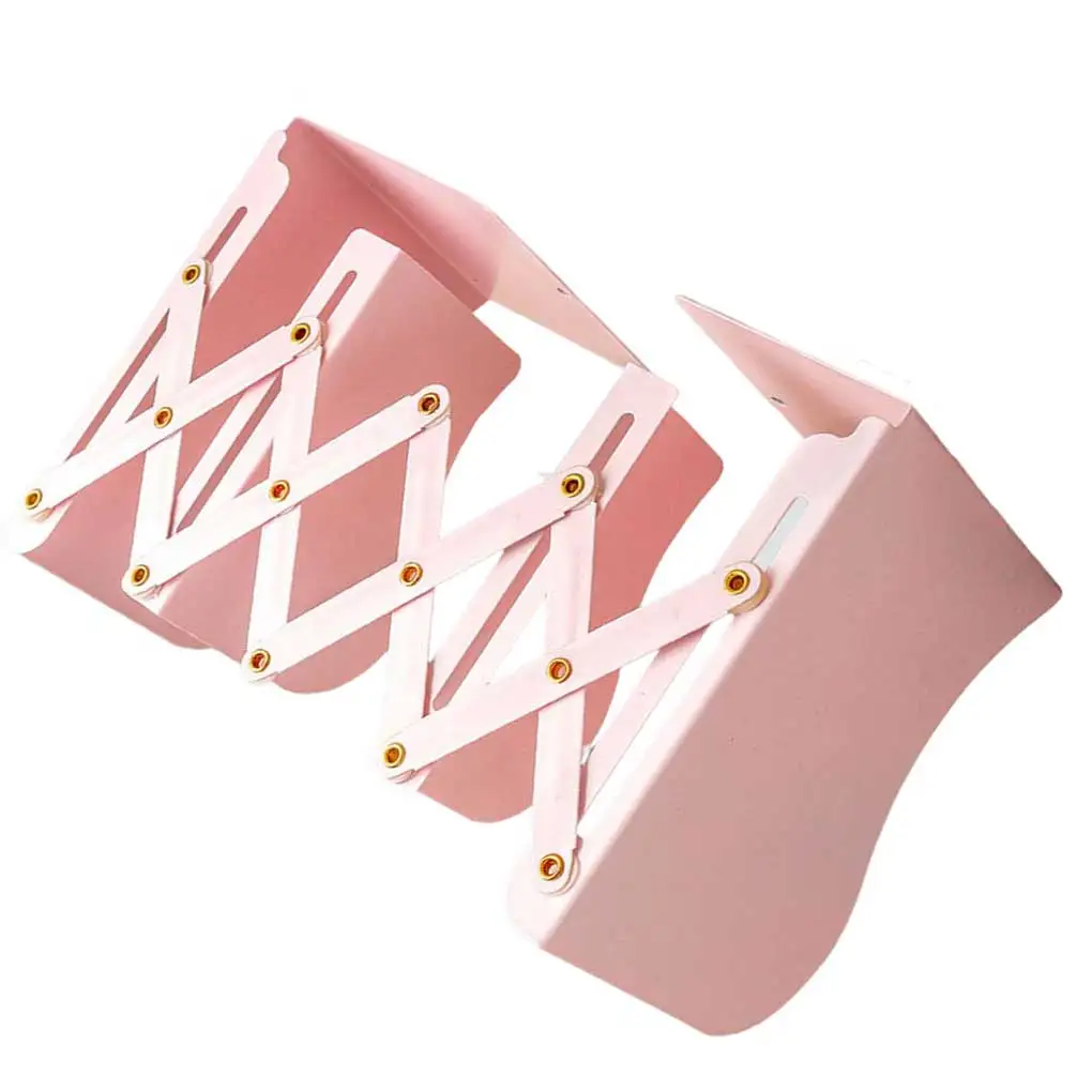 

Home Hotel Telescopic Bookend Bedroom Study Room Foldable Adjustable Book Stand Metal Books Holder Organizer Rack Pink
