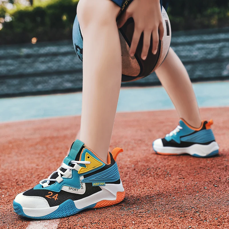 Hot Style Kids Basketball Shoes Trend Children Sports Shoes Non-slip Wear-resistant Boys Sneakers High Top Child Casual Sneakers