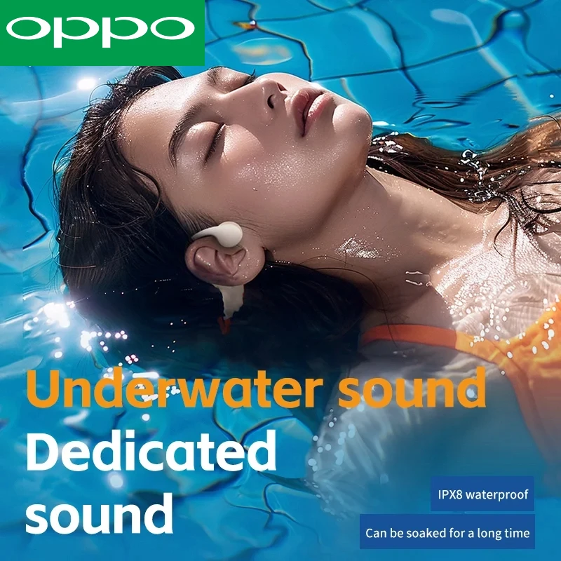 Фото OPPO Гарнитура с костной проводимостью Беспроводные наушники для плавания IPX8 Bluetooth 5,3 с микрофоном Водонепроницаемые упражнения для фитнеса №2