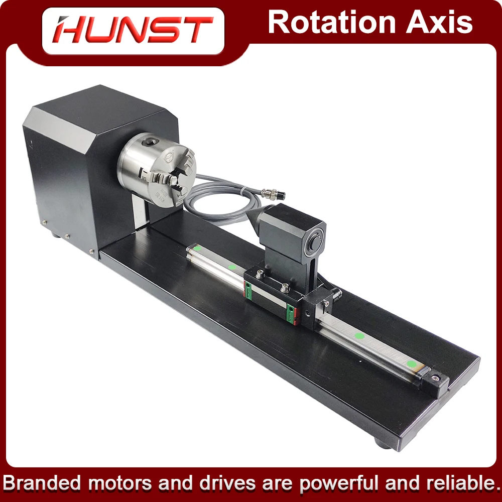 HUNST Rotary Engraving Attachment Type B Rotary Shaft with Chuck Stepper Motor for Laser Engraving and Cutting Machines enlarge