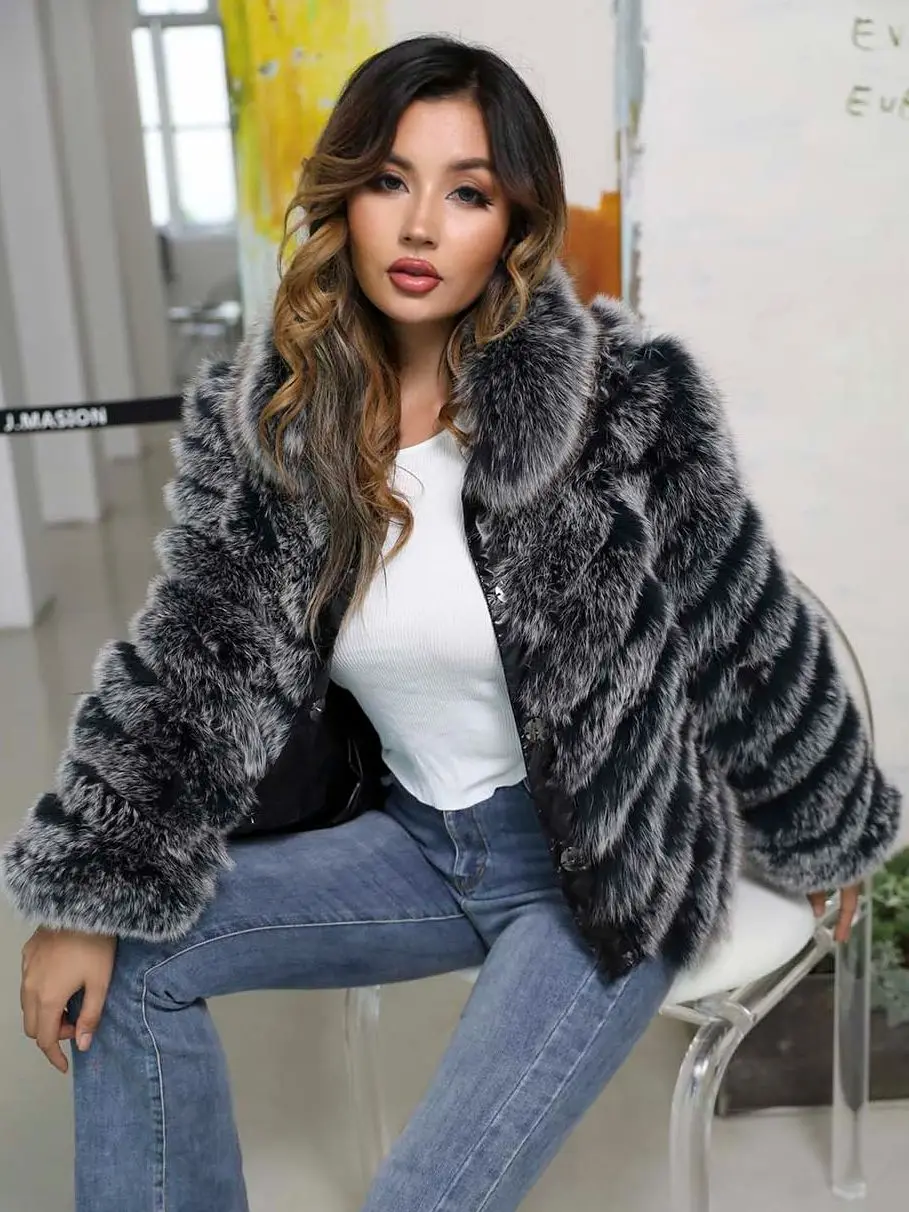 MISSJANEFUR Fur Coats Women Reversible 2022 New Fashion Real Fox Fur Two-Way Luxury Soft Wholesale Warm Winter Jackets