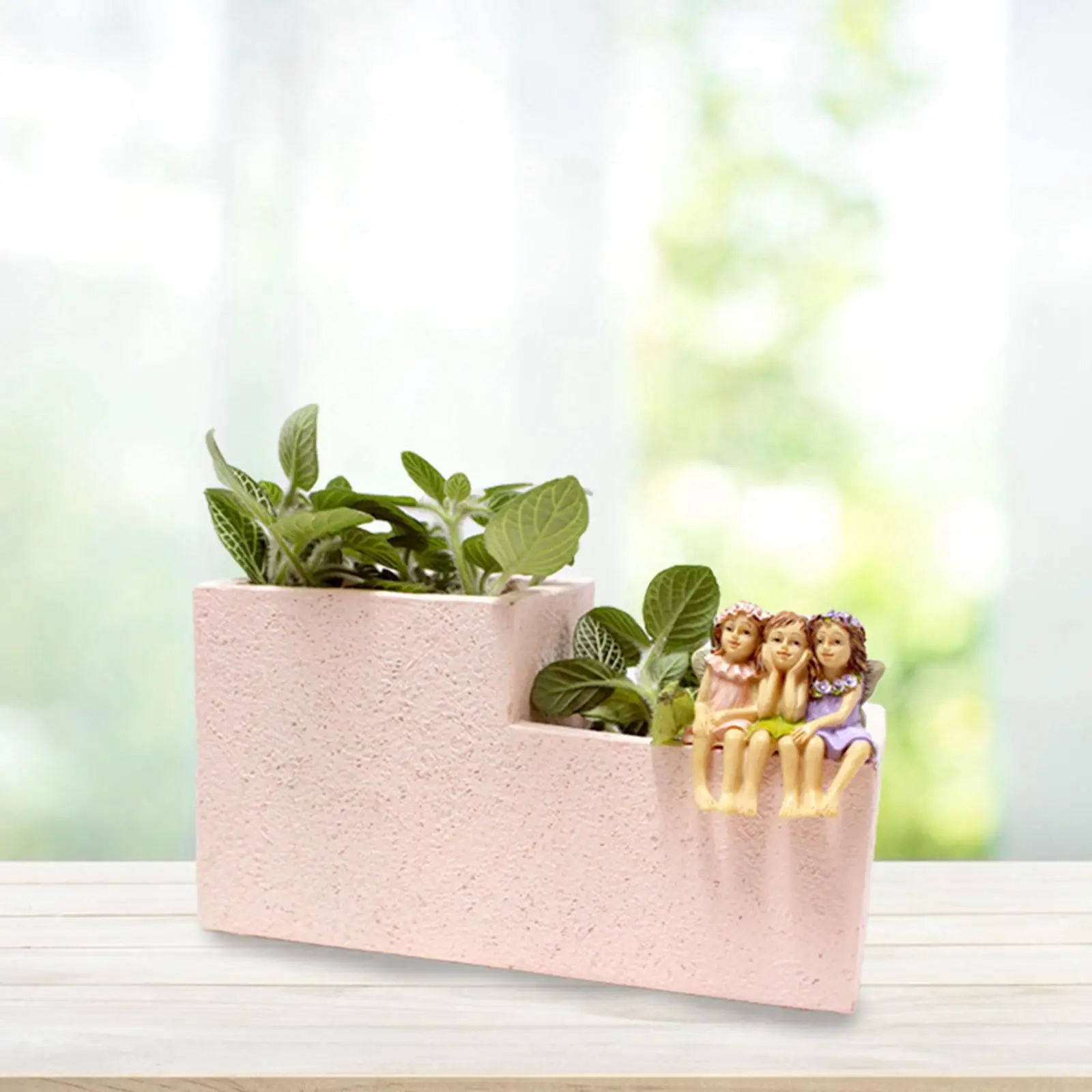 

Resin Flower Fairy Succulent Pot Succulent Potted Plant Decor Figurine Desktop Pen Container for Garden Ornaments Indoor Outdoor