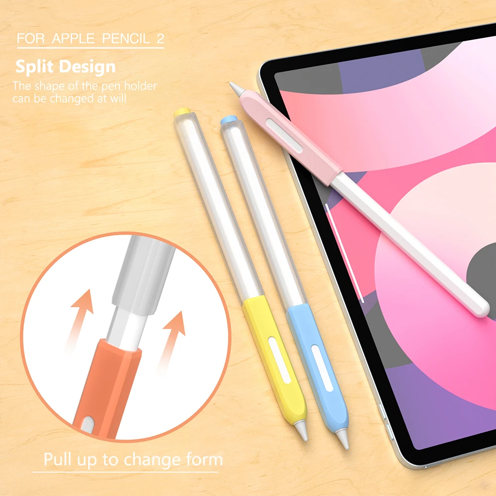 

Чехол для Apple Pencil 2, мягкий силиконовый защитный чехол 2-го поколения, нескользящий чехол для iPad, планшета, сенсорного стилуса, защитный чехол