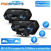 fodsports motorcycle bluetooth helmet intercom 8 riders 2000m m1s pro waterproof wireless headset intercomunicador interphone
