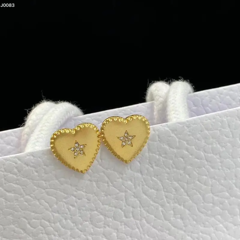 New Heart-Shaped Earrings for Women Star Earrings Lady High-Quality Jewelry Retro Accessories Girls 925 Silver Needle Earrings