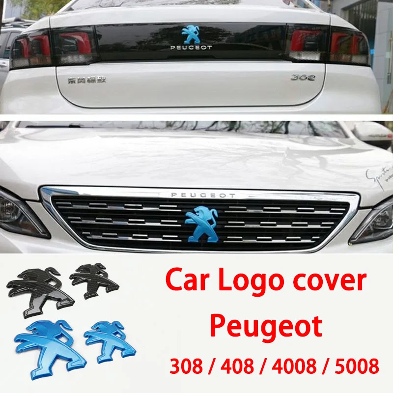 

Декоративный чехол с логотипом спереди, значок на багажник, защитный чехол, автомобильные наклейки для Peugeot 308 408 4008 5008 508L, внешние аксессуары