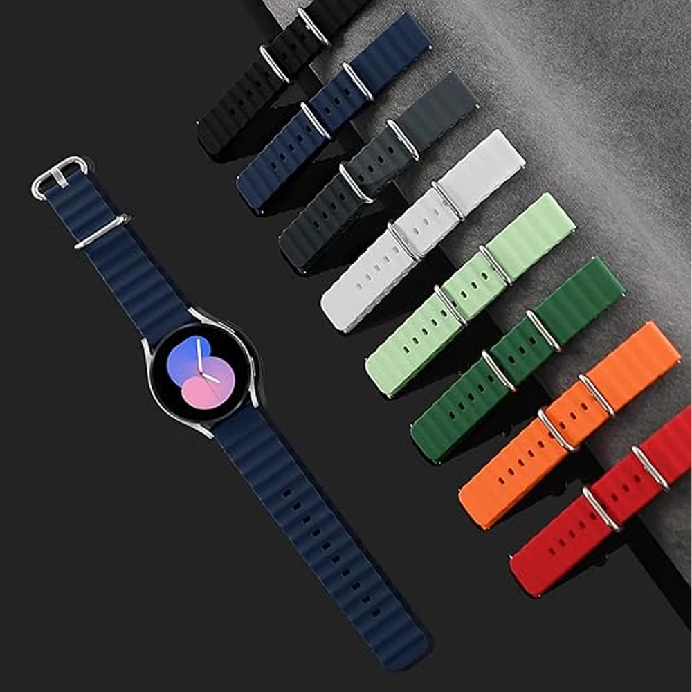 Ремешок 20 мм 22 для Samsung Galaxy Watch 7/6/5/4/5 Pro/6 classic 44 40 силиконовый спортивный браслет correa