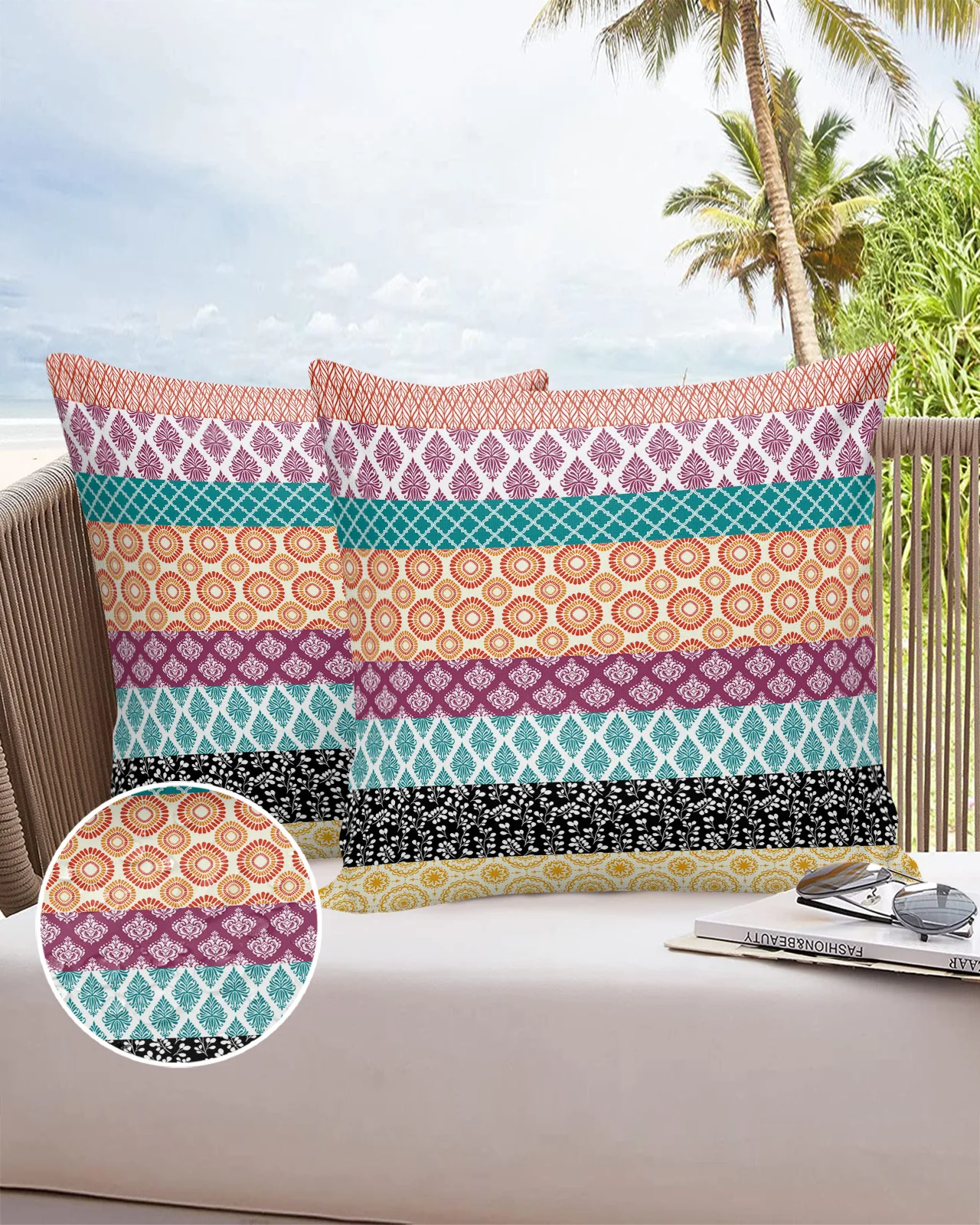 

Водонепроницаемая наволочка в богемном стиле с геометрическим рисунком