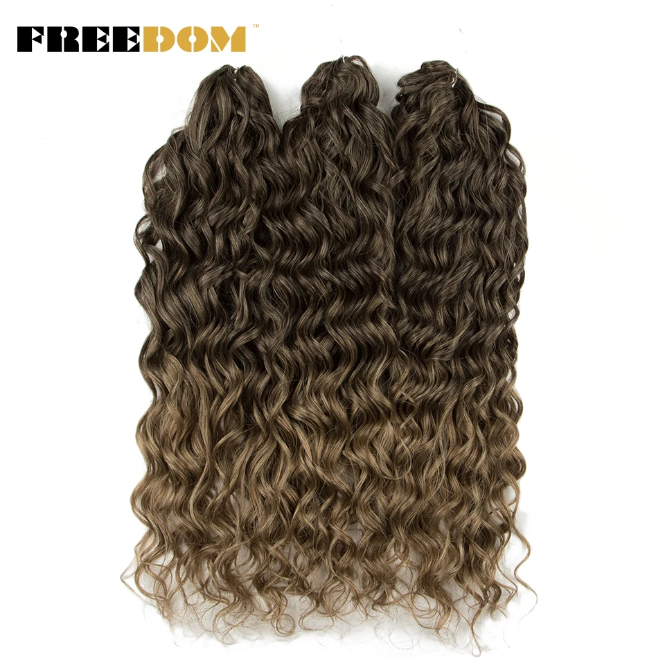FREEDOM Synthetic Deep Wavy Twist Crochet Hair Afro Curly Hair Crochet Braids Hair Extensions For Women High Temperature Fiber