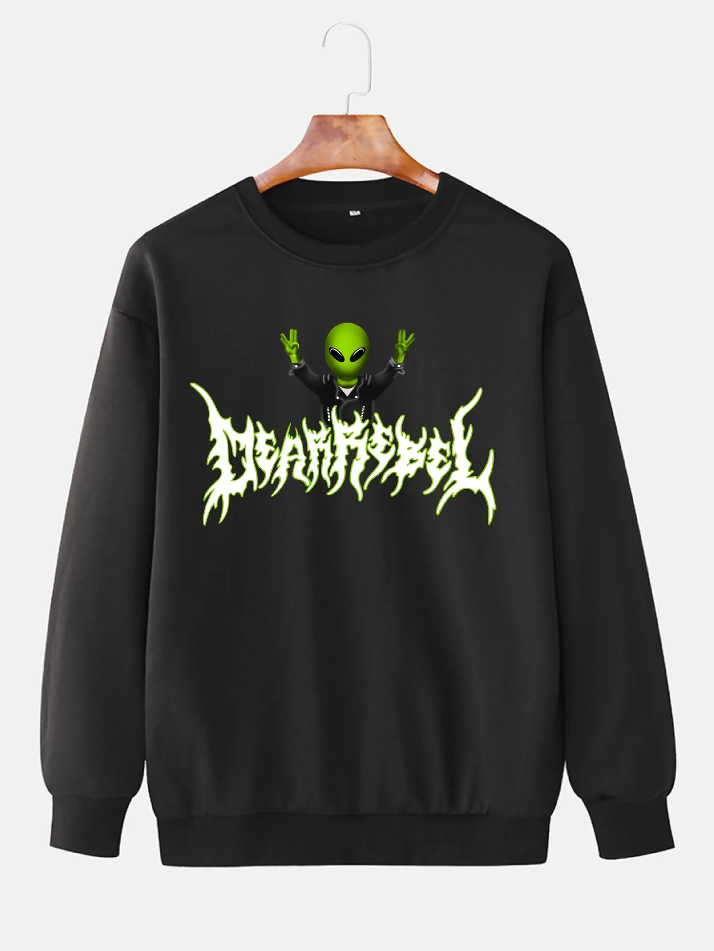 

Men's Oversized Printed Pullover Bottoming Shirt European and American Trend Brand Loose Cotton Round Neck Long Sleeve Top