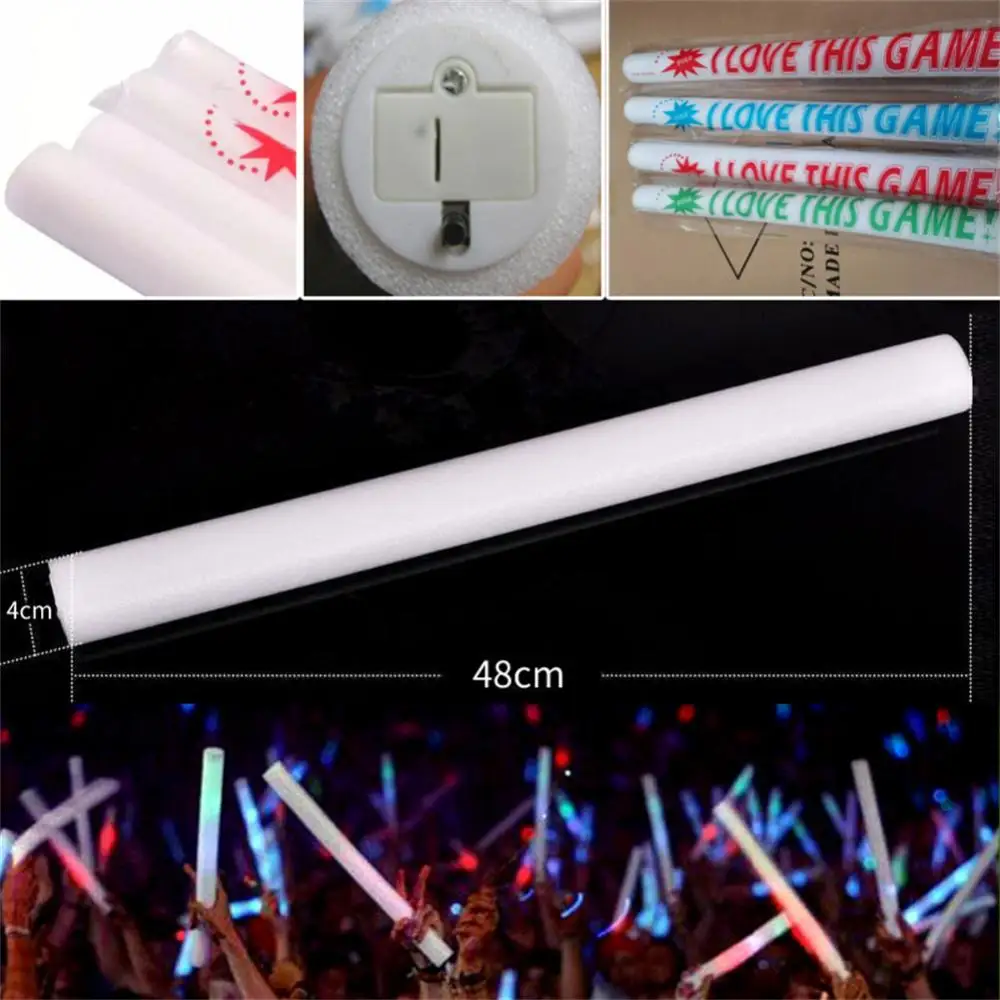 12/5Pcs/Lot Glow Sticks Bulk Colorful LED Foam Stick Glow Sticks Cheer Tube RGB LED Glow In The Dark Light For Party images - 6
