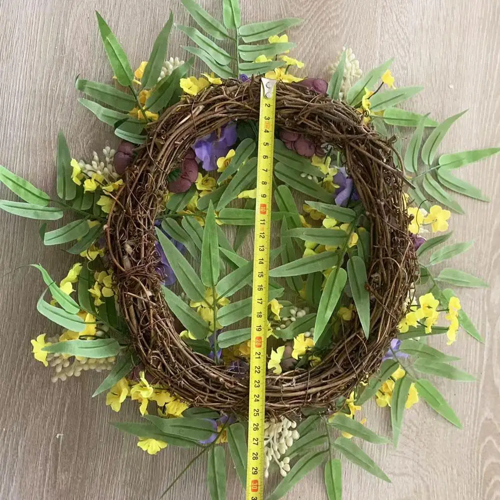 

Farmhouse Colorful Wreath 40/45cm Spring Summer Wreath Artificial Flower Garland For Front Door Home Wall Window Party Deco X6k5