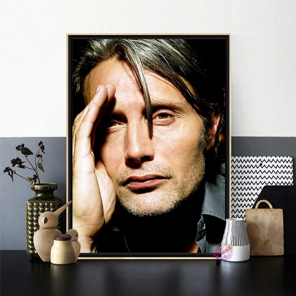 

Mads Mikkelsen постер Кино звезда актер холст художественные принты картина на стену картина для гостиной спальни комнаты дома фотография подаро...