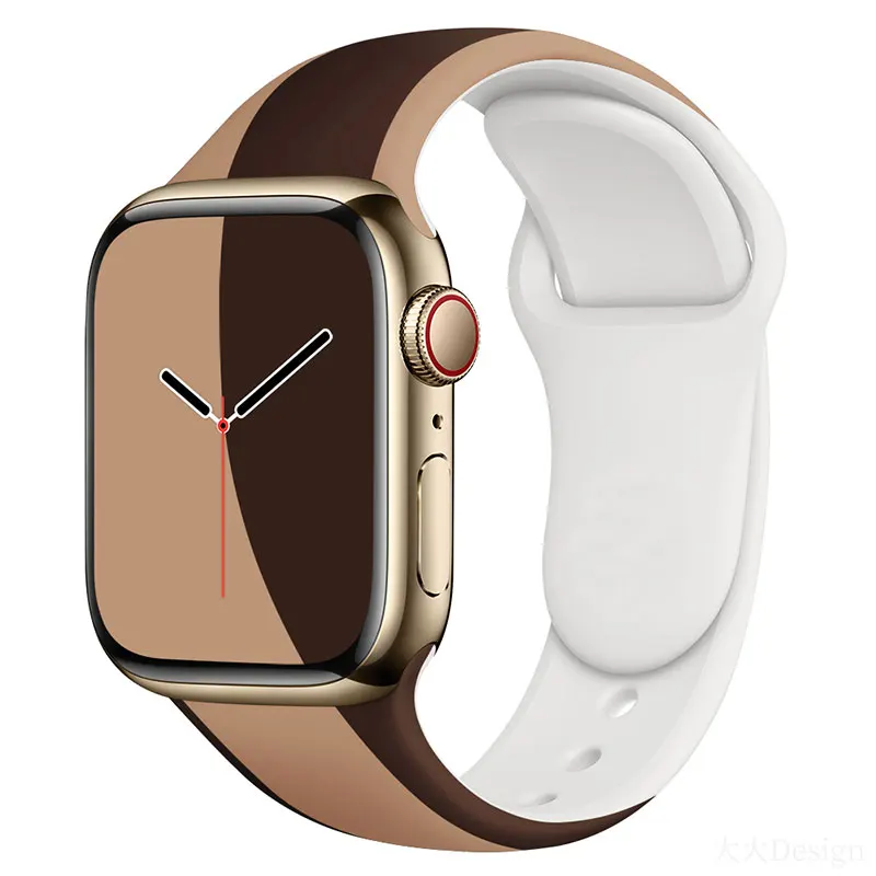 

Silicone Strap For Apple watch series 7 45mm 41mm 40mm 44mm 42mm 38mm watchband belt bracelet correa iwatch series 3 4 5 6 se 7