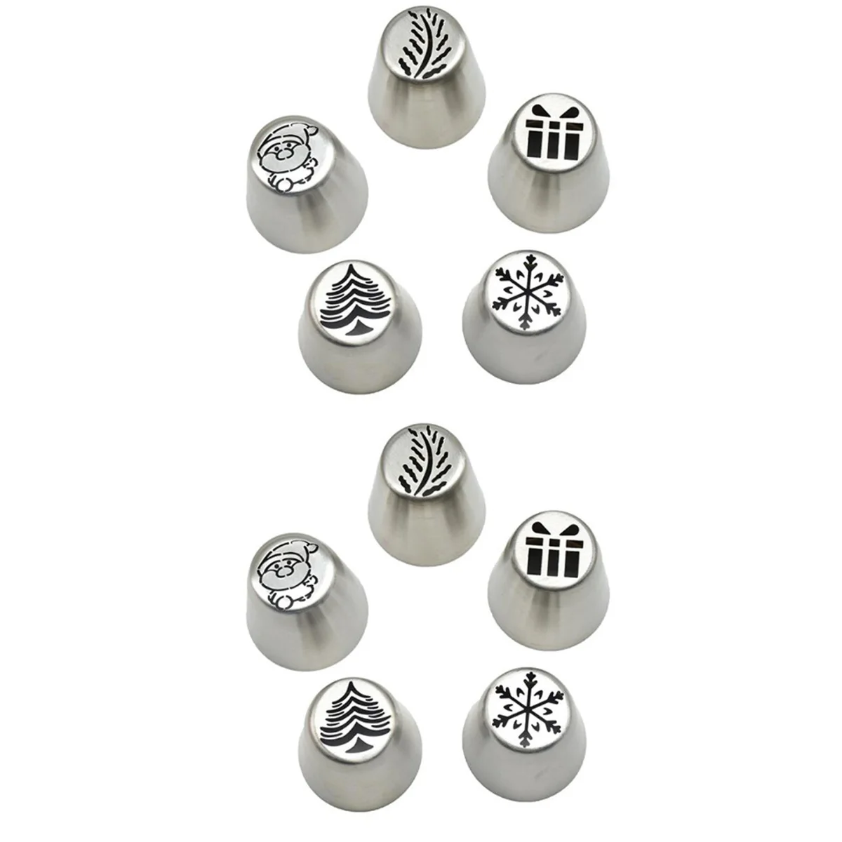 

10 Cupcake Decorating Tip Christmas Piping Nozzles Xmas Cake Decorating Nozzles Nozzle Santa Icing Tips