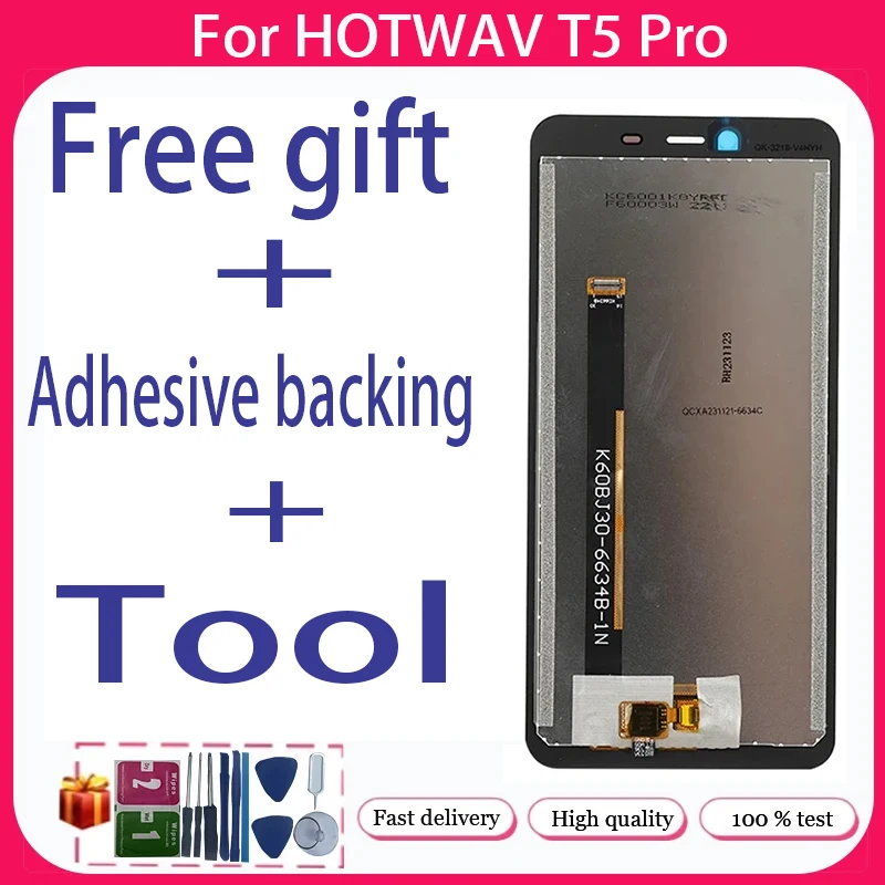 Для HOTWAV T5 Pro + ЖК-дисплей сенсорный экран бесплатная клейкая подложка инструмент