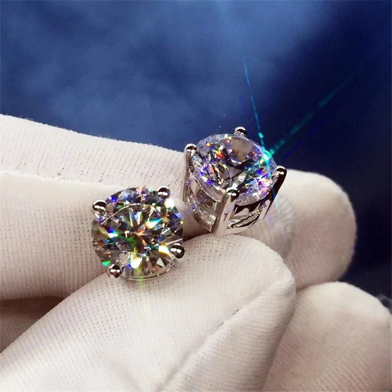 

New Round Cubic Zirconia Crystal Stud Earrings Women/Men Daily Wear Accessories Simple Versatile Unisex Earrings Jewelry Gift