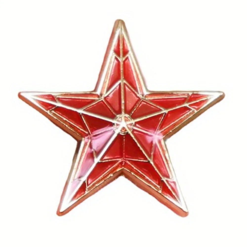 

Металлическая брошь звезда ретро