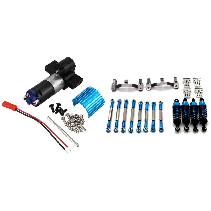 

370 Power Metal Motor Reverse Gearbox With Heat Sink For WPL B1 B14 B24 C14 & Upgrade Metal Pull Rod Tie Rod Pull Rod