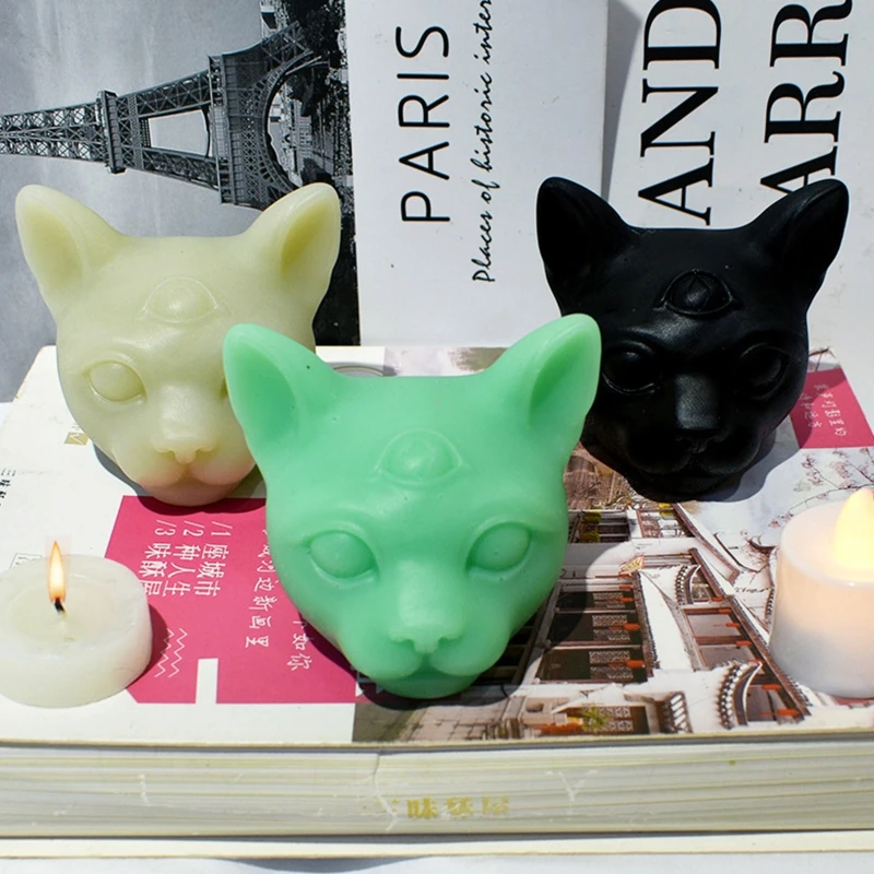 

N58F Creative 3D Evil Candle Silicone Mold Evil Animal Candle Design Christmas Halloween Decor Home Ornaments