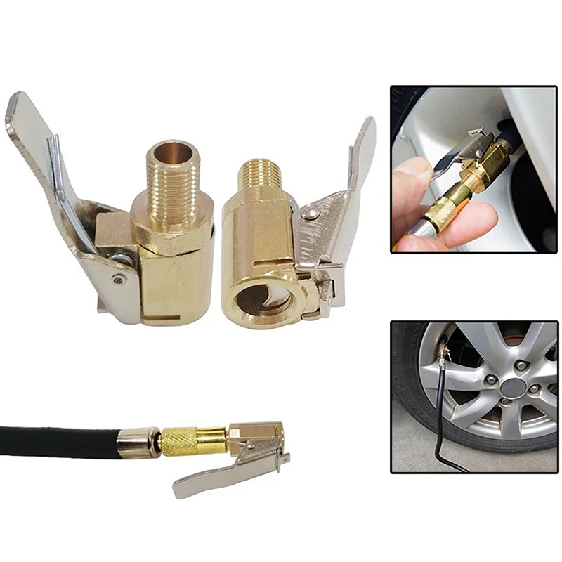 

Practical American Style Threaded Air Pump Clip Pure Metal Nozzle Quick Adapter Connector Car Tire Inflator Valve Accessories