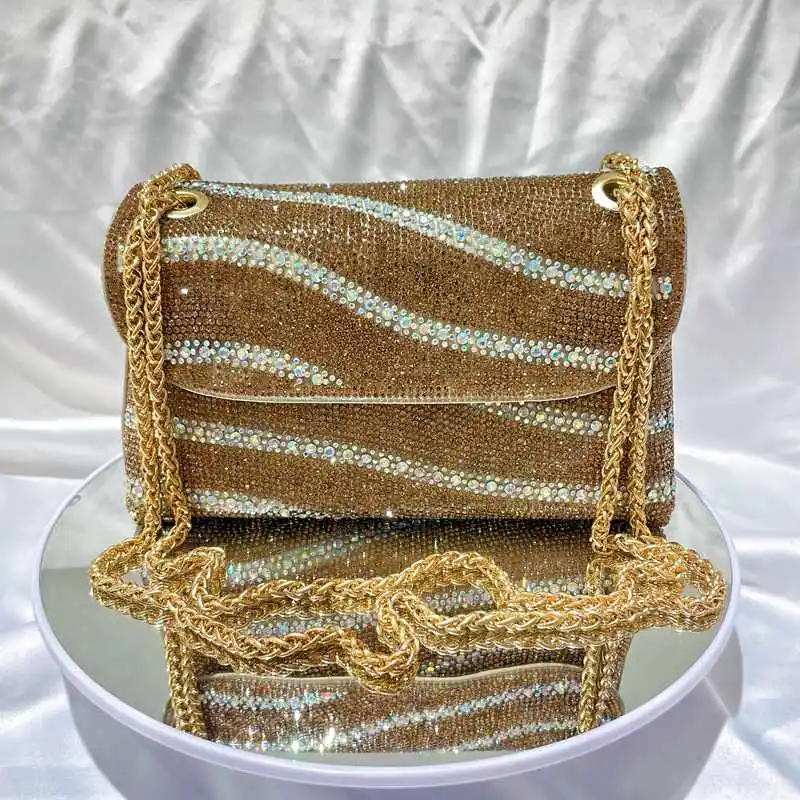 

Elegant Women Rhinestones Evening Clutch Handbags Shiny Dinner Party Wedding Shoulder Bag for Women Diamond Evening Bag