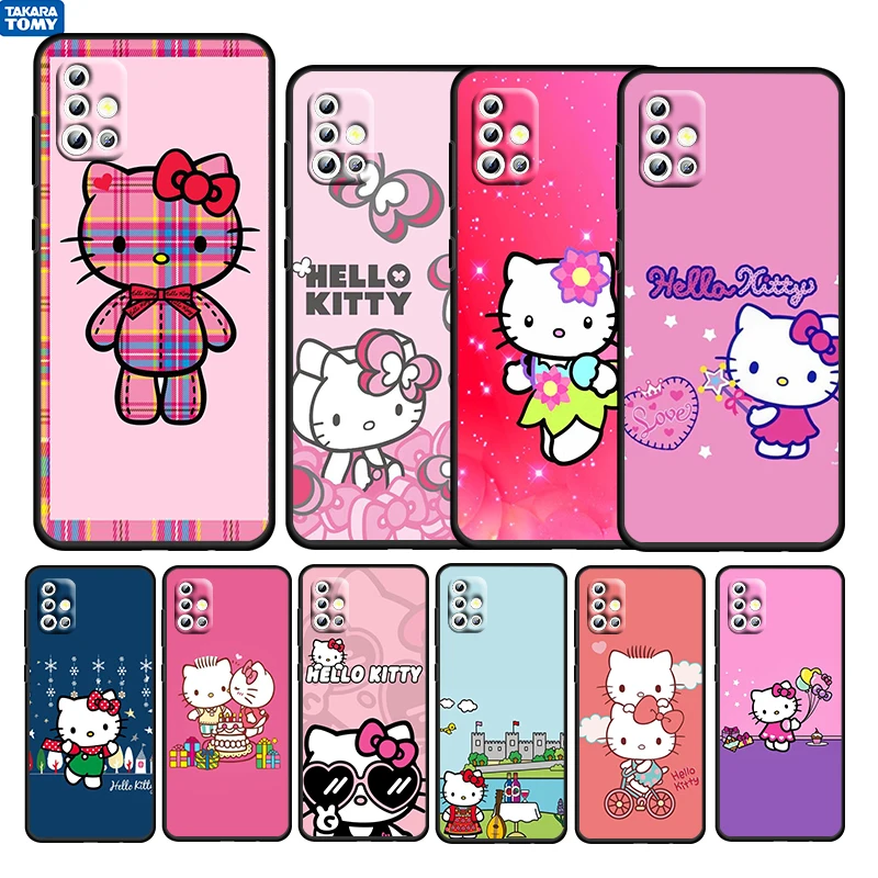 

Anime HelloKitty Cute Girls For Samsung Galaxy A52S A72 A71 A52 A51 A12 A32 A21S 4G 5G Fundas Soft Black Phone Case Capa Coque