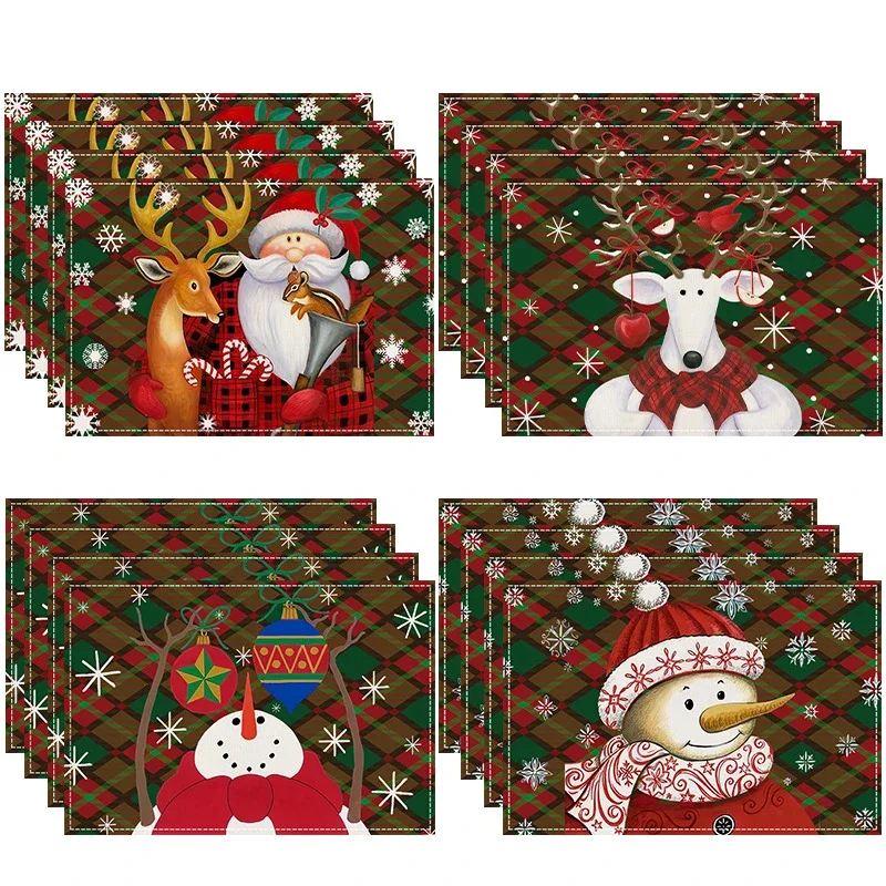 Искусственный новый красочный клетчатый фон с рождественским рисунком