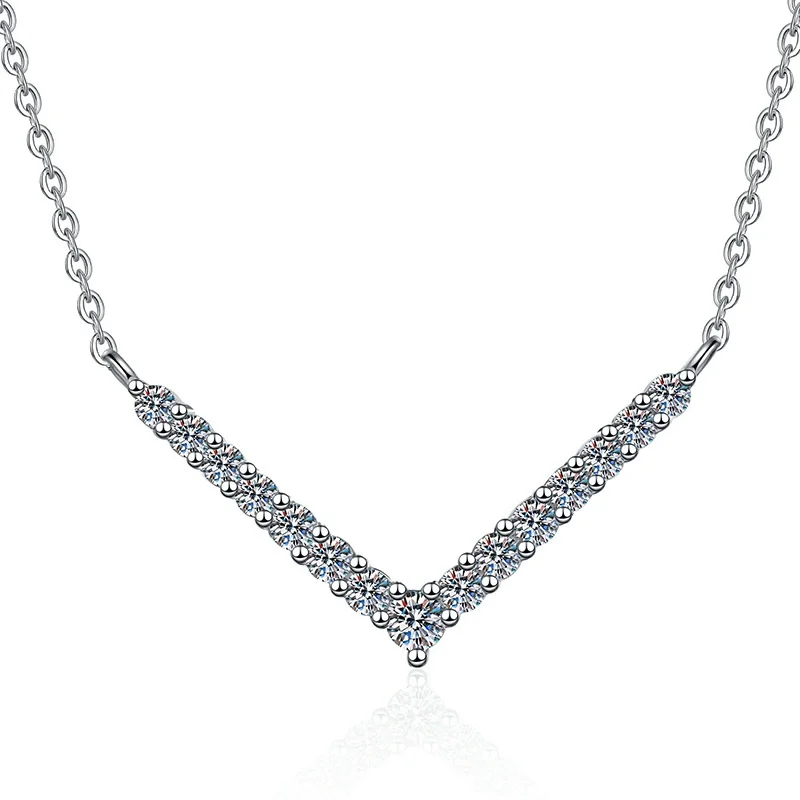 Серебряное ожерелье с муассанитом NoEnName_Null