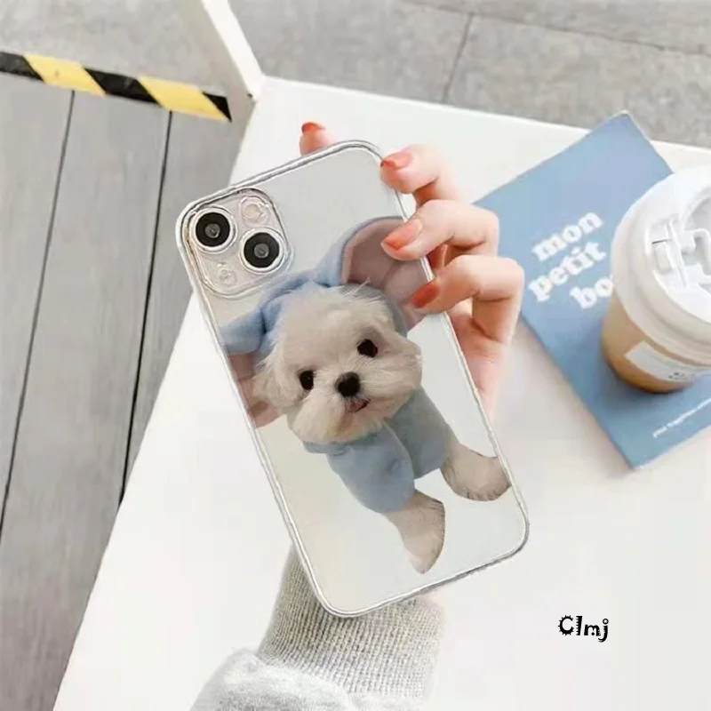 Clmj Симпатичный чехол для телефона собак iPhone 13 11 Pro 14 Plus 12 Mini X XS Max XR Samsung Galaxy S22 S23