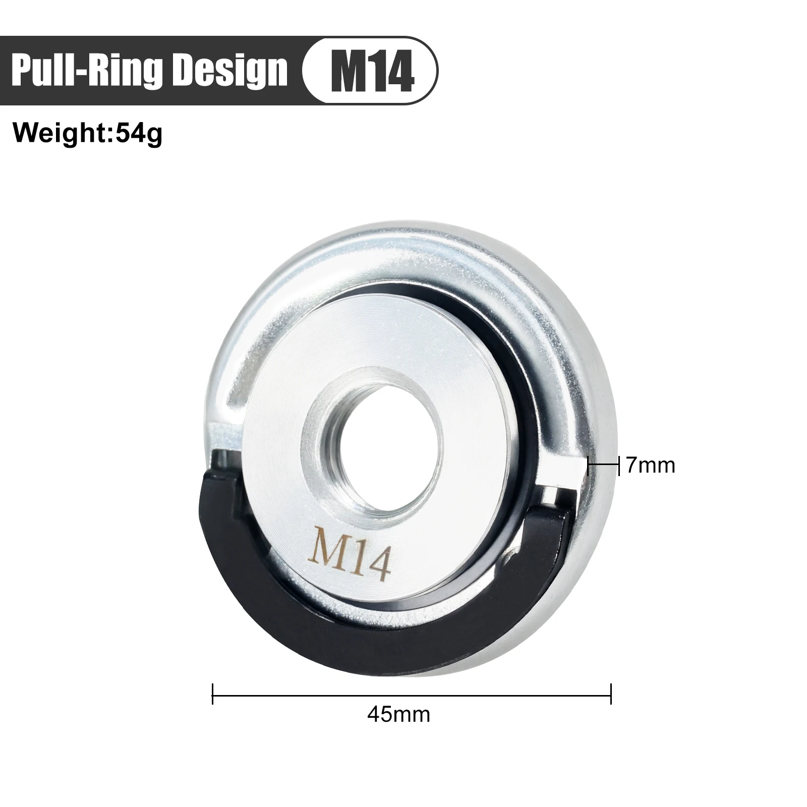 

Самоблокирующаяся нажимная пластина M14 для угловой шлифовальной машины, быстросъемная, с защитой от заглушки, из углеродистой стали, устойчивая к ржавчине, гаечный ключ не требуется