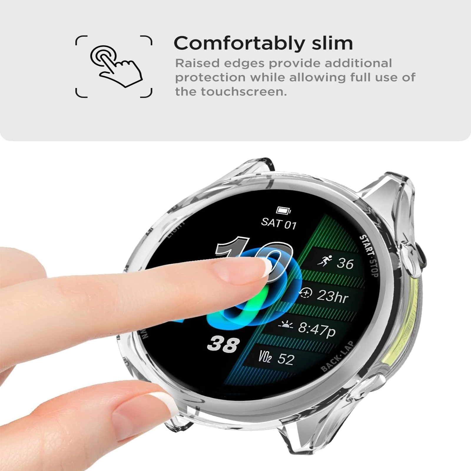 Фото Защитная пленка для экрана Garmin Forerunner 970 570 965, защитный корпус для часов из TPU, прозрачный бампер для Venu 4 3 2 2S №2