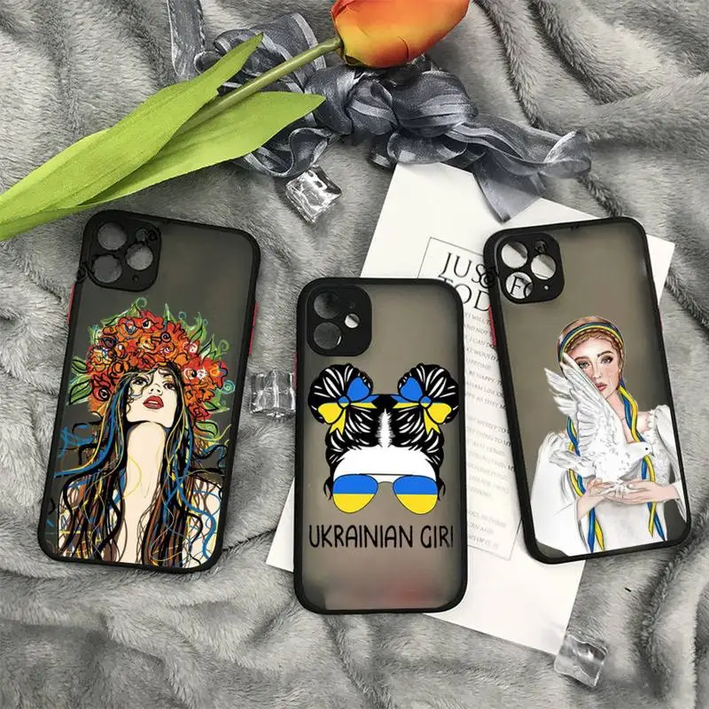 

Ukraine girl art pattern Phone Case matte transparent For iphone 14 11 12 13 plus mini x xs xr pro max cover