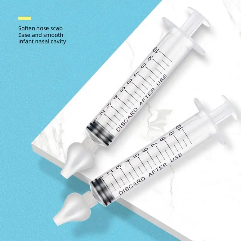 2pcs Baby Nasal Wash Syringes Cleaner Nose Irrigator Tip Silicone Needle Newborn Tube Aspirator Safe Mucus Suction Accesoaries images - 4