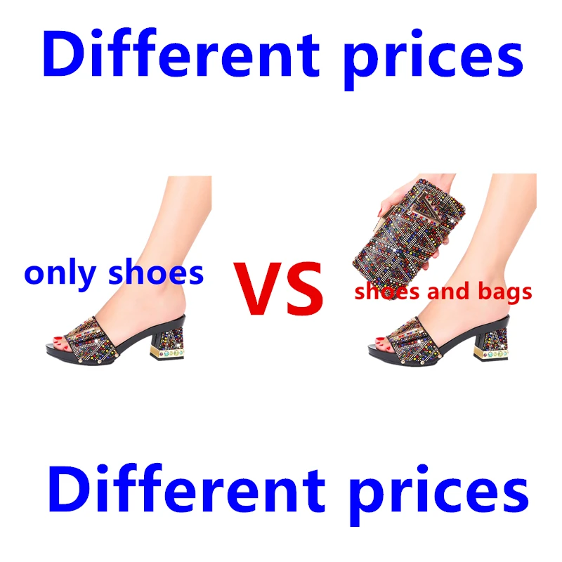 Shoe Bag Set Women Summer Party Wedding Birthday Ball Wholesale Plus Size Italian Design Free Shipping Shiny Crystal Slippers
