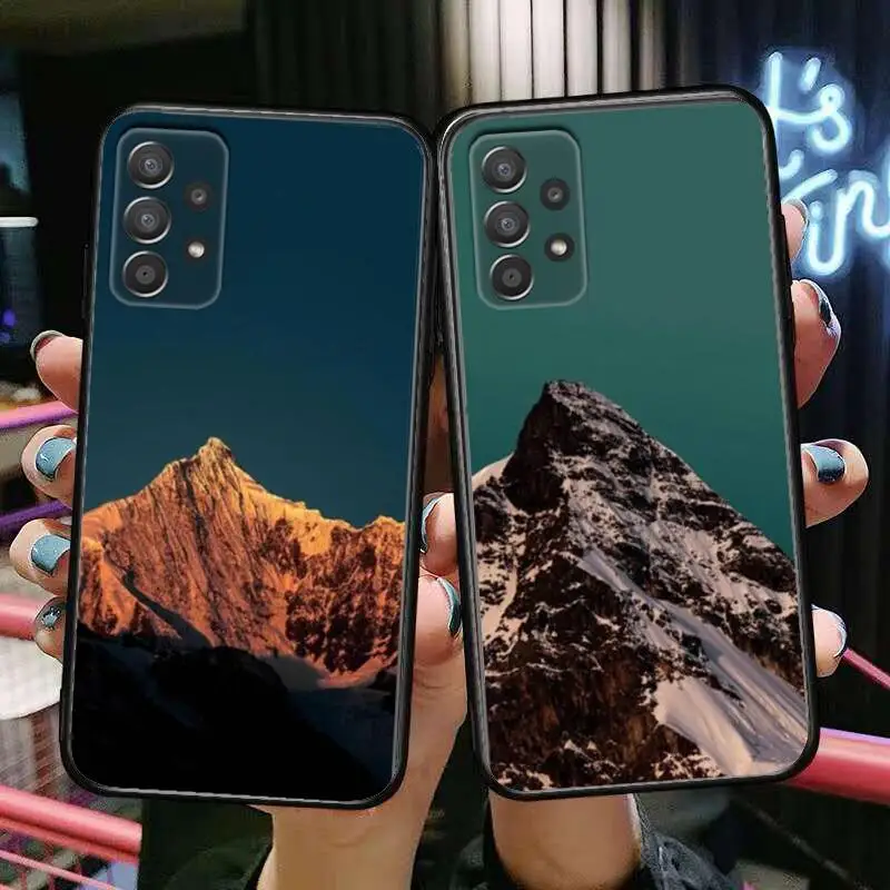

Mountains Snow Phone Case Hull For Samsung Galaxy A70 A50 A51 A71 A52 A40 A30 A31 A90 A20E 5G a20s Black Shell Art Cell Cove