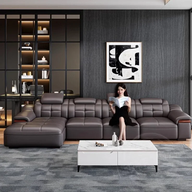 Скандинавские современные угловые диваны секционные натуральная кожа