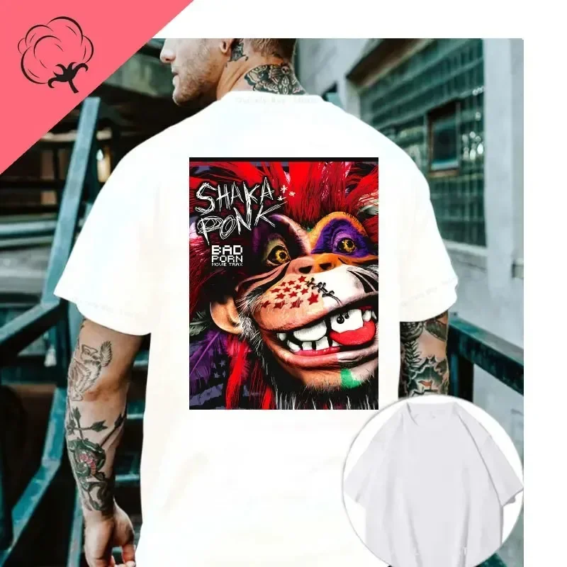 Летняя хлопковая Футболка Shaka Ponk новые футболки с принтом обезьяны ГОЗ Шака понк